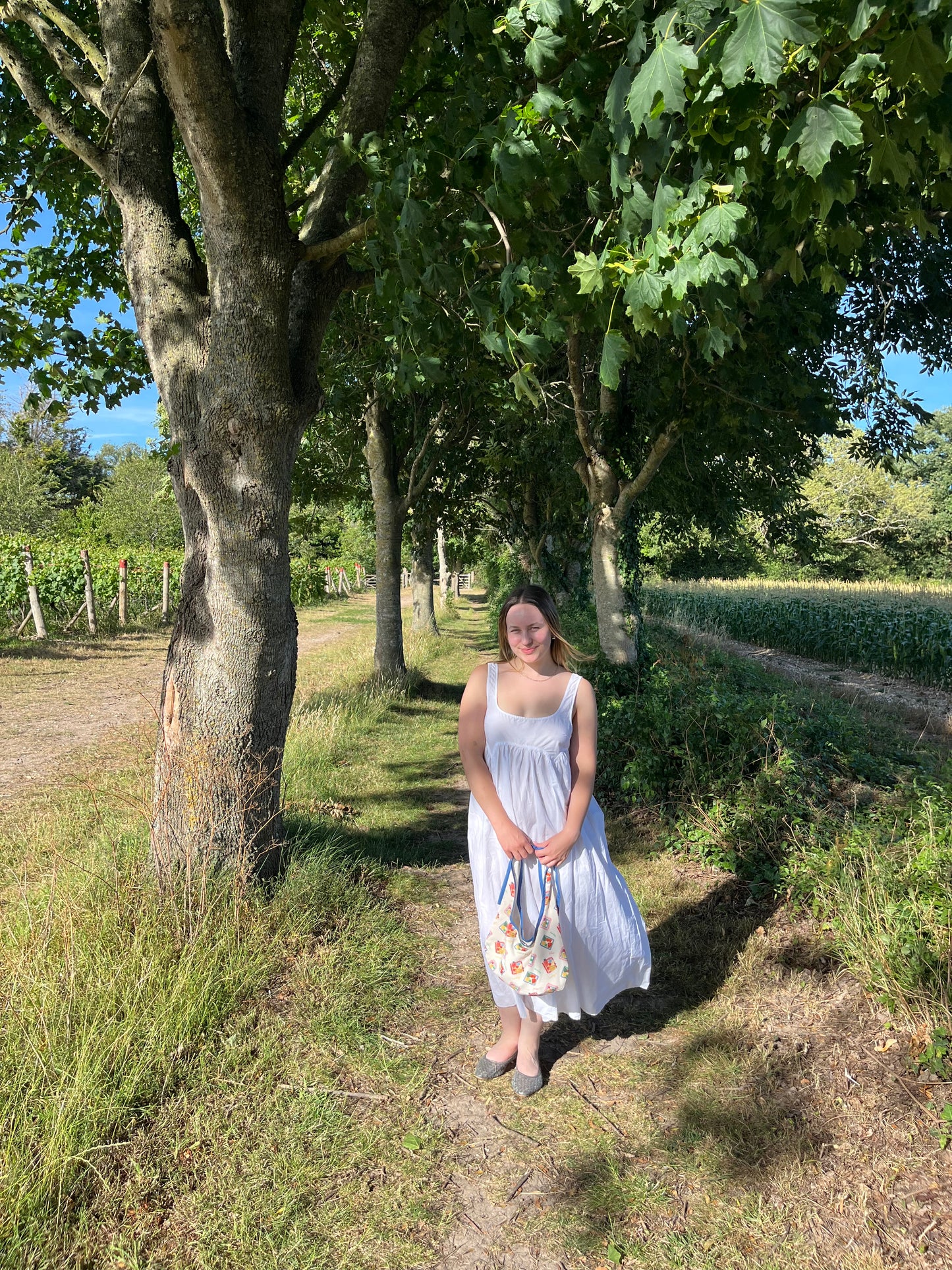 The Amelia handbag - Blue Picnic