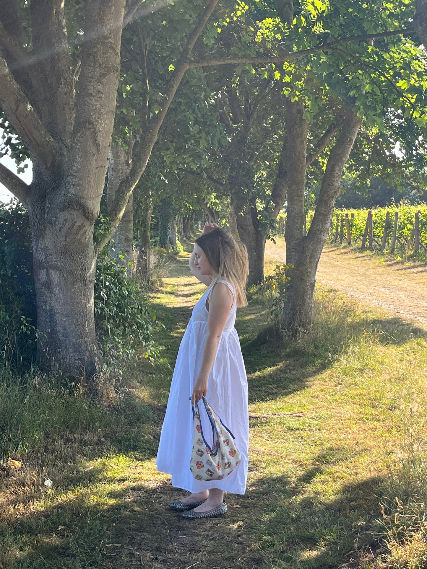 The Amelia handbag - Blue Picnic